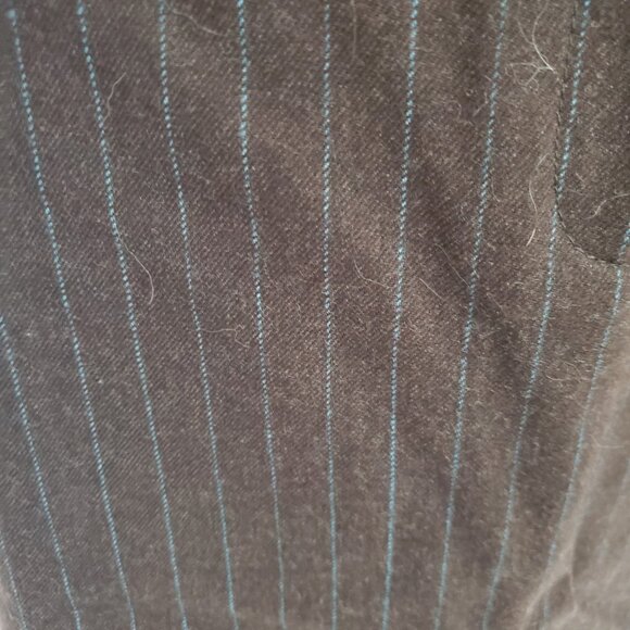 Boden Wool Skirt Women’s 14L Brown w/Blue Pin Stripes Faux Pocket Classic Preppy - Picture 6 of 15